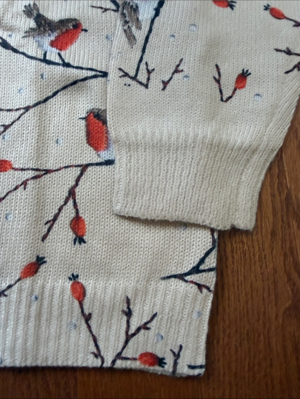 Robin & Berry Branch Print Lightweight Knit Sweater | Soft Fall Winter Pullover - Picture 7 of 9